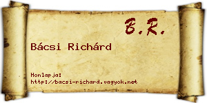 Bácsi Richárd névjegykártya