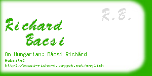 richard bacsi business card